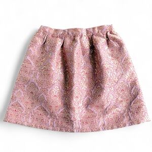 Peek Skirt Holiday Pink & Shiny Gold Damask Brocade Girls Size 10 New Years Eve